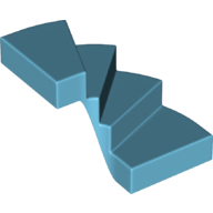 Lego Stairs, Left 6 x 6 x 4 / Medium Azure