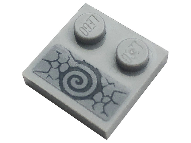 Lego Tile, Modified 2 x 2 with Studs on Edge with Spiral and Cracks Pattern (Sticker) - Set 71721
