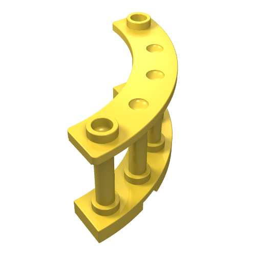 Lego Fence Spindled 4 x 4 x 2 Quarter Round with 2 Studs / Yellow