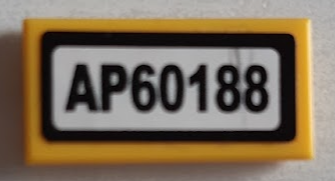 Lego Tile 1 x 2 with 'AP60188' Pattern (Sticker) - Set 60188 / Yellow