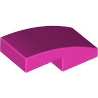 Lego Slope Curved 2 x 1 No Studs [1/2 Bow] / Dark Pink