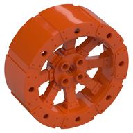 Lego Wheel Wagon Viking with 12 Holes [7 Studs Diameter] / Reddish Orange