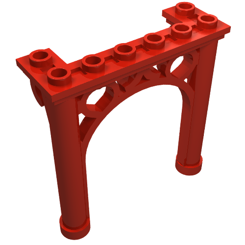 Lego Brick Arch 2 x 6 x 5 Ornamented / Red
