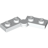 Lego Hinge Plate 1 x 4 Swivel Top / Base - Solid Clip [Complete Assembly] / White