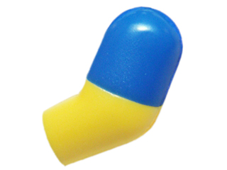Lego Arm, Left with Molded Blue Short Sleeve  Pattern / Yellow