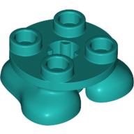 Lego Feet, 2 x 2 x 2/3 with 4 Studs on Top / Dark Turquoise
