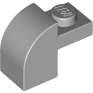 Lego Brick Curved 1 x 2 x 1 1/3 with Curved Top / Light Bluish Gray
