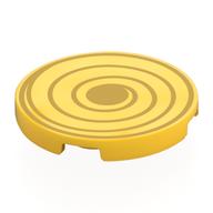 Lego Tile Round 3 x 3 with Gold Swirl Print / Yellow
