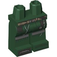Lego Hips and Dark Green Legs with Tan Belt, Light Aqua Hoses, Silver Armor, Knee Pads print