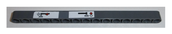 Lego Technic, Liftarm Thick 1 x 15 with Outrigger Operating Instructions Pattern (Sticker) - Set 42009
