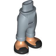 Lego Minidoll Hips and Folded Trousers with Nougat Legs, Black/White Shoes Print / Sand Blue