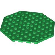 Lego Plate Special 10 x 10 Octagonal with Hole / Green