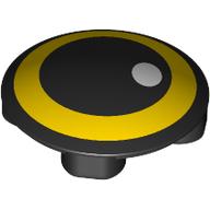 Lego Plate Round 2 x 2 with Rounded Bottom with Eye, Yellow Iris, White Pupil Print / Black