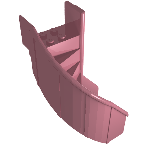Lego Stairs 6 x 6 x 9 1/3 Curved Enclosed / Pink