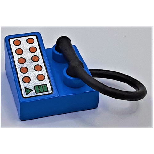 Lego Duplo Telephone on Brick 2 x 2 with Orange and Green Buttons Print