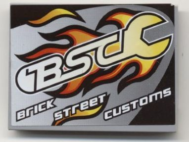 Lego Slope 10 6 x 8 with Flaming Wrench 'BSC Brick Street Customs' Pattern (Sticker) - Set 8681