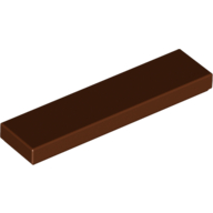 Lego Tile 1 x 4 with Groove / Reddish Brown