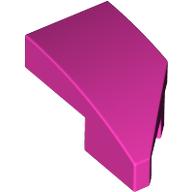 Lego Brick Wedged, Curved 2 x 1 with Stud Notch Left / Dark Pink