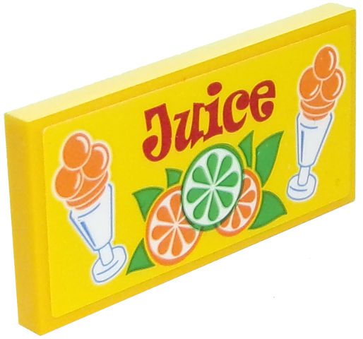 Lego Tile 2 x 4 with 'Juice' Pattern (Sticker) - Set 10261