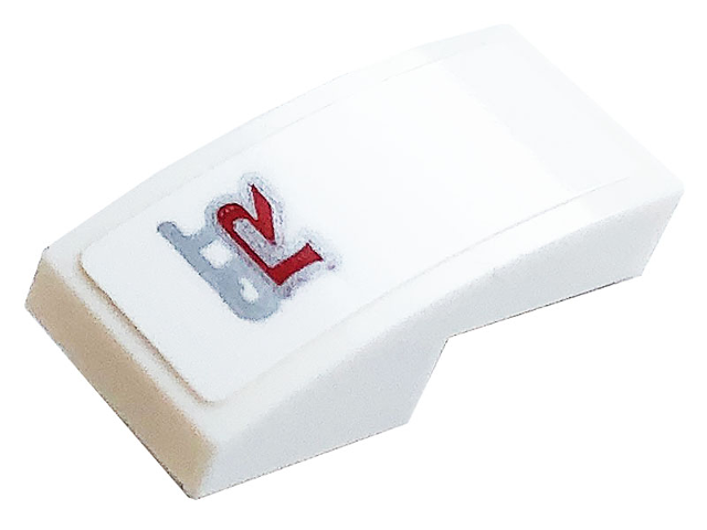 Lego Slope, Curved 2 x 1 x 2/3 with 'GTR' Pattern (Sticker) - Set 76896