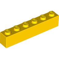 Lego Brick 1 x 6 / Yellow
