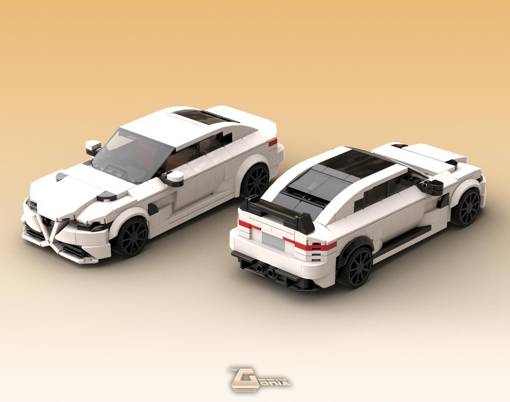 Lego Alfa Romeo Giulia Quadrifoglio and GTAm - White