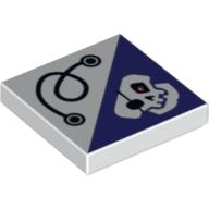 Lego Tile 2 x 2 with String and Dark Purple Triangle with Skeleton Head Print