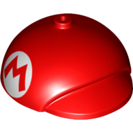 Lego Nintendo Figure, Cap, Large with Pin Hole and Mario Logo Print