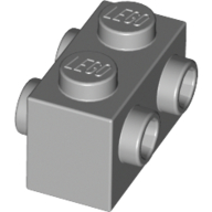 Lego Brick Special 1 x 2 with Studs on 2 Sides / Light Bluish Gray