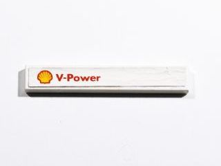 Lego Tile 1 x 6 with Shell Logo and 'V-Power' Pattern on Left (Sticker) - Set 8674