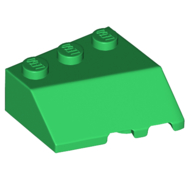 Lego Brick Wedged, Sloped 45° 3 x 3 Left / Green