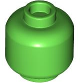 Lego Minifigure, Head (Plain) / Bright Green
