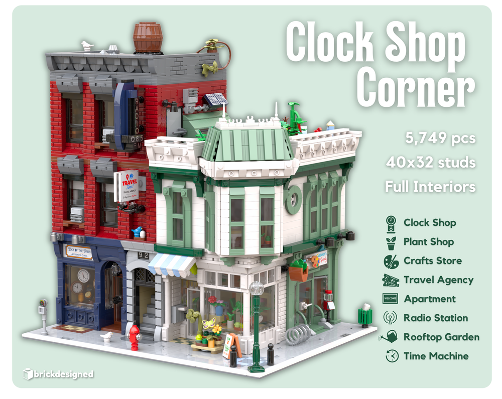 Lego Clock Shop Corner
