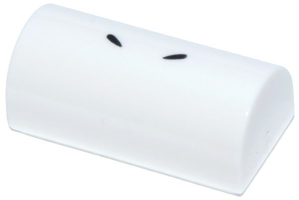 Lego Slope, Curved 1 x 2 x 2/3 Double with 2 Black Curved Lines Pattern (Pokémon Mewtwo Nostrils) / White