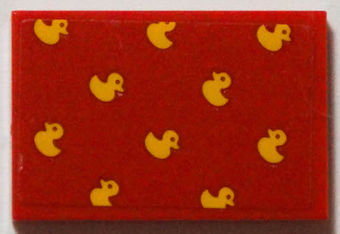 Lego Tile 2 x 3 with Yellow Rubber Ducks Pattern (Sticker) - Set 40346