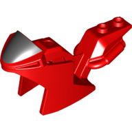 Lego Fairing, Motorcycle, Racing (Sport) Bike with Black Windshield Print / Red
