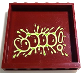Lego Panel 1 x 6 x 5 with 'BOOO!' and Yellowish Green and Lime Slime Pattern (Sticker) - Set 70424