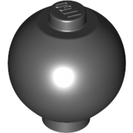 Lego Brick Round 2 x 2 Sphere with Stud [Plain] / Black