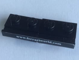Lego Stickered Assembly 4 x 1 with 'www.ferrariworld.com' Pattern (Sticker) - Set 8155