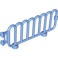 Lego Duplo Fence Railing with Scalloped Top and Clips on End / Medium Blue