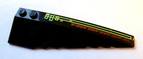 Lego Wedge 10 x 3 Right with Light Bars and Alien Characters Pattern on Top (Sticker) - Set 7691