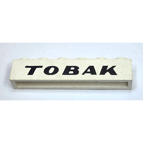 Lego Brick 1 x 6 with 'TOBAK' Italic Black Print