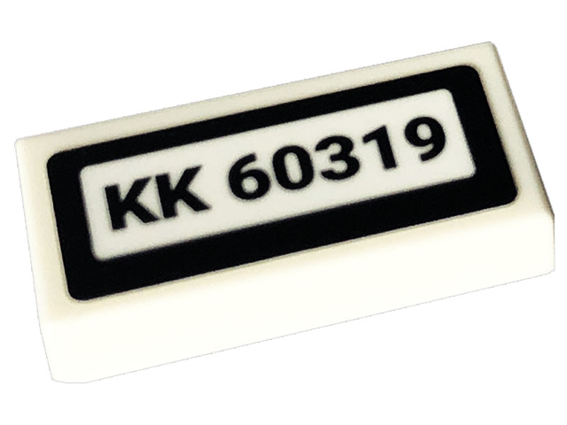 Lego Tile 1 x 2 with 'KK 60319' Pattern (Sticker) - Set 60319