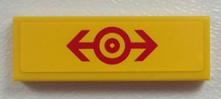 Lego Tile 1 x 3 with Train Logo Red Pattern (Sticker) - Set 60026 / Yellow