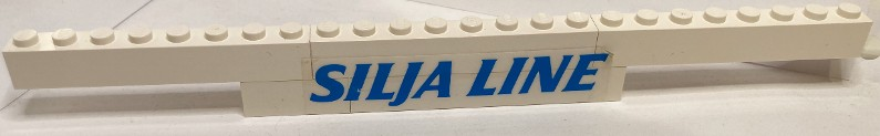 Lego Stickered Assembly 24 x 1 x 2 with Blue 'SILJA LINE' Pattern Model Left Side (Sticker) - Set 1998