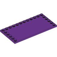 Lego Plate Special 6 x 12 with Studs on 3 Edges / Purple