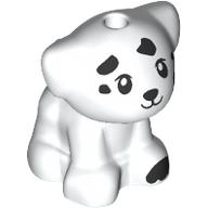 Lego Animal, Dog Pup with Black Dalmatian Spots, Face print / White