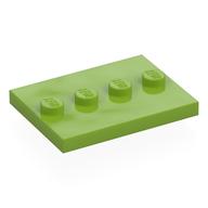 Lego Plate Special 3 x 4 with 1 x 4 Center Studs [Plain] / Lime