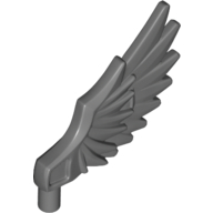Lego Animal / Creature Body Part, Wing Feathered / Dark Bluish Gray
