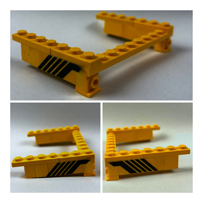Lego Stickered Assembly 10 x 7 x 1 2/3 with Black Diagonal Stripes Pattern on Both Sides (Stickers) - Set 5510